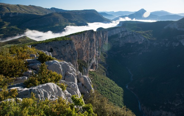 les falaises des gorges du Verdon, escalade depuis les belvédéres